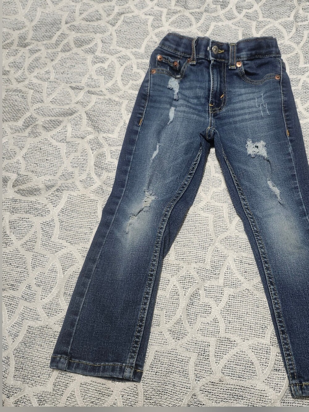 Levi's Boys Dark Blue Distressed Jeans